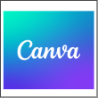 Canva Logo with a blue gradient background